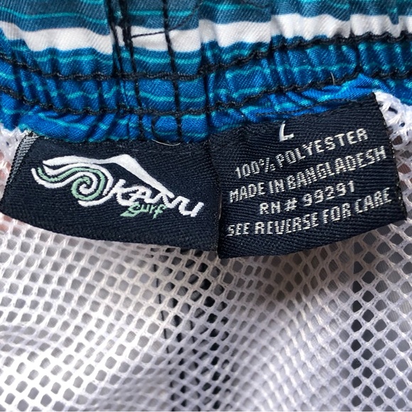 Kanu Surf Avalon Quick Dry UPF 50+ Ombre Stripe Swim Trunks in Navy/Red, Size L - Picture 3 of 3